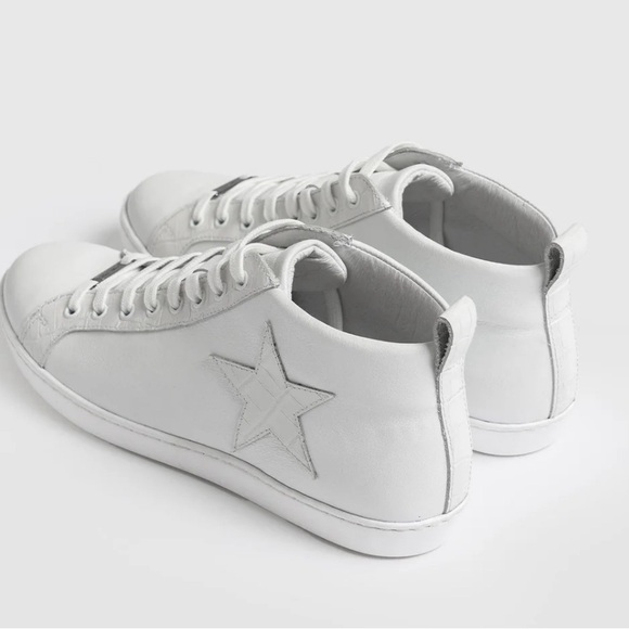 SAINT + SOFIA Hoxton Trainer - White Croc Hightop Sneakers  SZ 39 - Picture 2 of 10